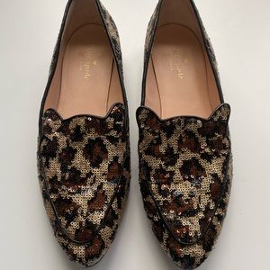 Kate Spade Sequin Leopard Loafers
